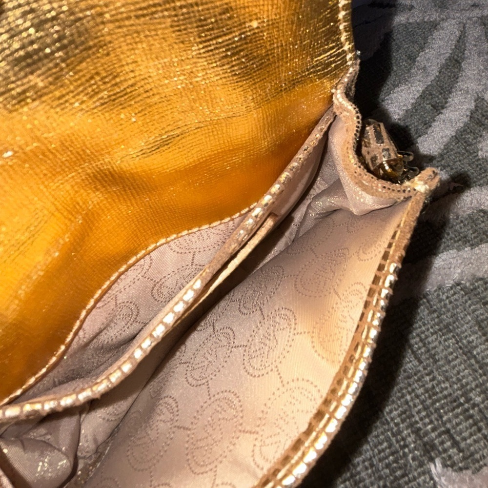 EUC Michael Kors Embossed Mini Gold crossbody bag - Picture 7 of 7